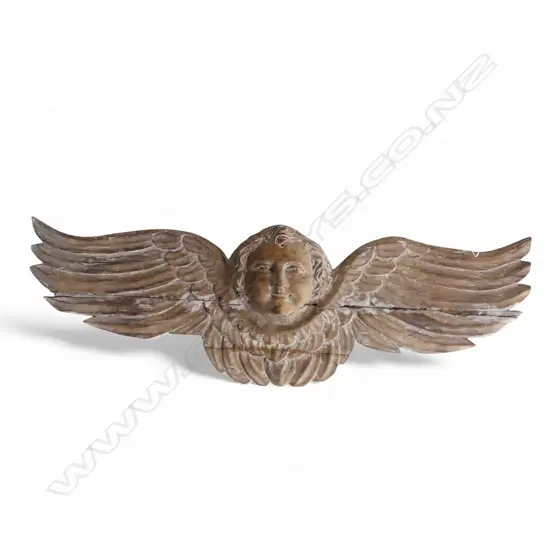 CARVED WOODEN ANGEL W.820mm