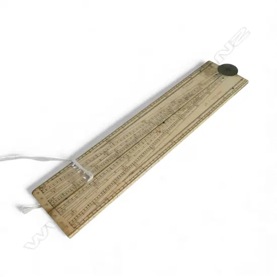 c.1900 Rowney & Co. ivory sector rule. Named. L.305mm extended