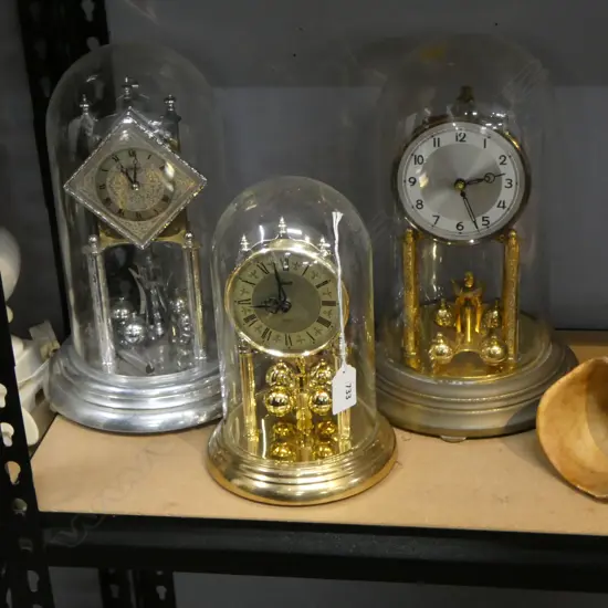 3 DOME CLOCKS H.290mm