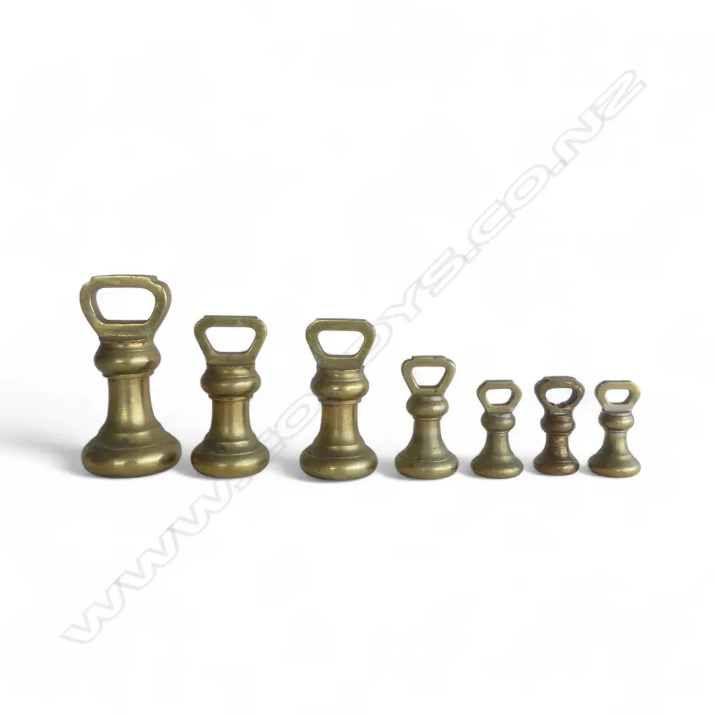 7 LARGE HEAVY BRASS BELL WEIGHTS H.185mm Image 1++