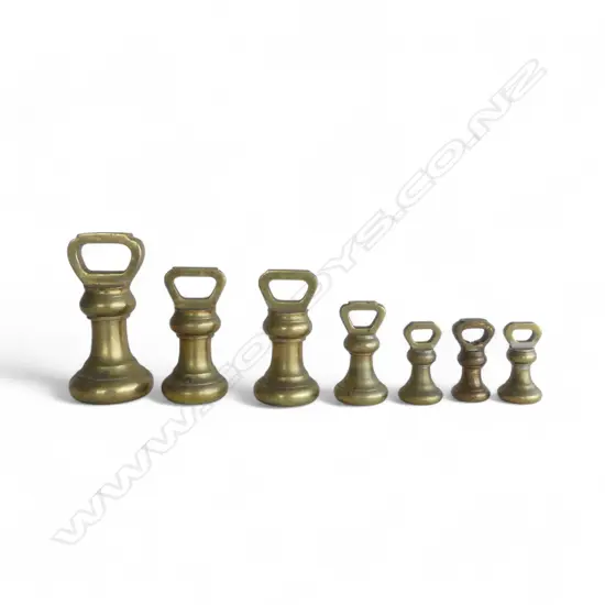 7 LARGE HEAVY BRASS BELL WEIGHTS H.185mm