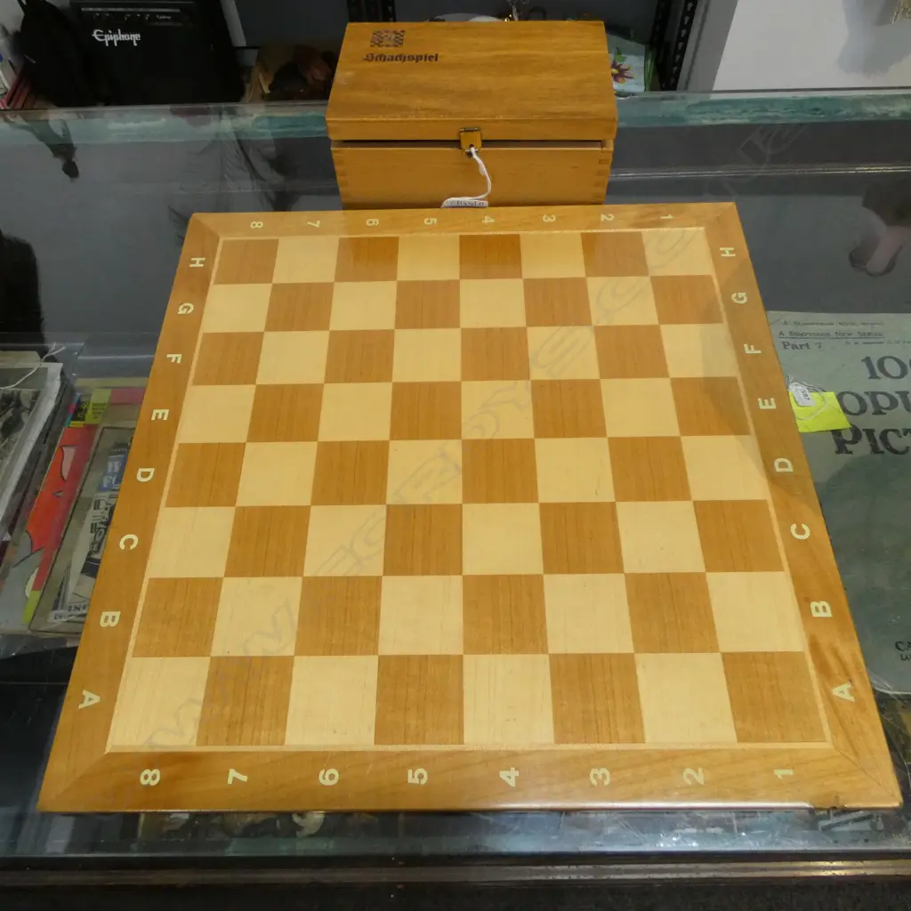 WOODEN CHESS SET & BOARD 415x415mm Image 1++