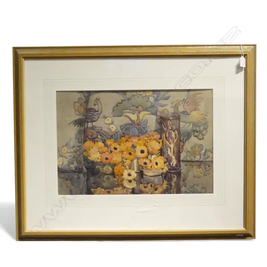 JEAN MCKAY, FLORAL STILL LIFE, W/C, 360x540mm