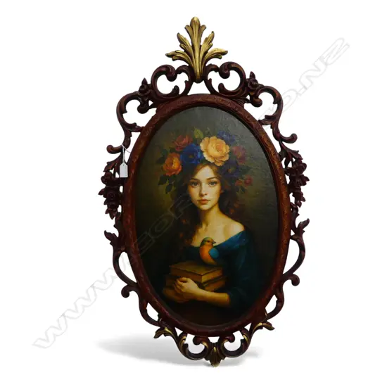 MODERN PORTRAIT PRINT ON OVAL CANVAS BOARD, 565x365mm