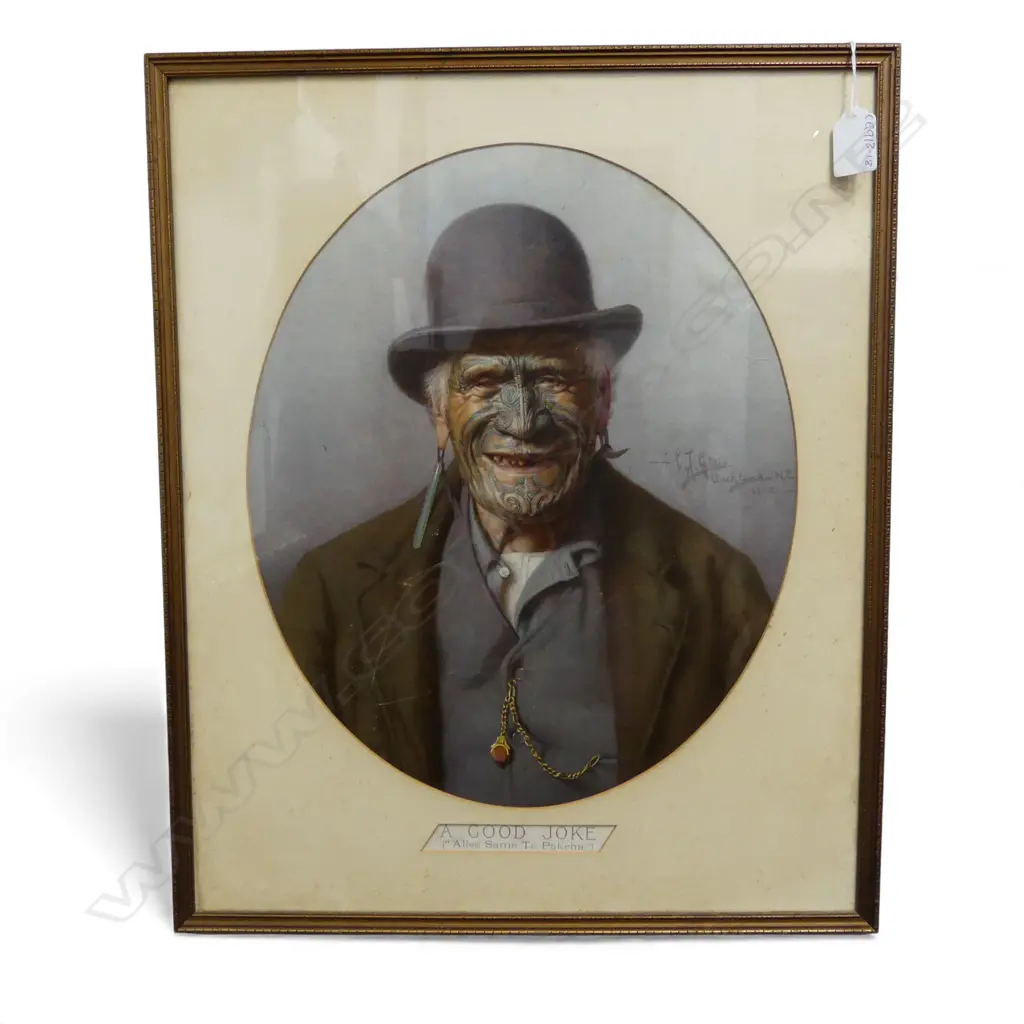 C.F. GOLDIE 'A GOOD JOKE' VINTAGE PRINT 490x395mm some scratches to lapel area Image 1++