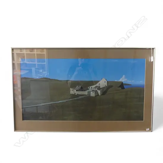 BRENT WONG, LANDSCAPE AND FARMHOUSE, REPRODUCITON PRINT, 440x860mm