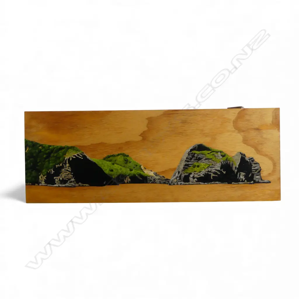 STEFANIE KROEGER, UNTITLED LANDSCAPE, OIL ON PLY, 195x540mm Image 1++