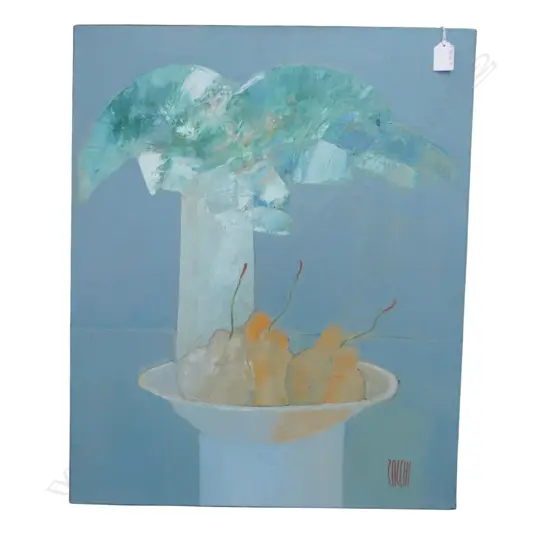 JEAN-MARIE ZACCHI, STILL LIFE, IT IS NOW THAT THE DREAM IS STARTING, OIL ON CANVAS, 610x550mm