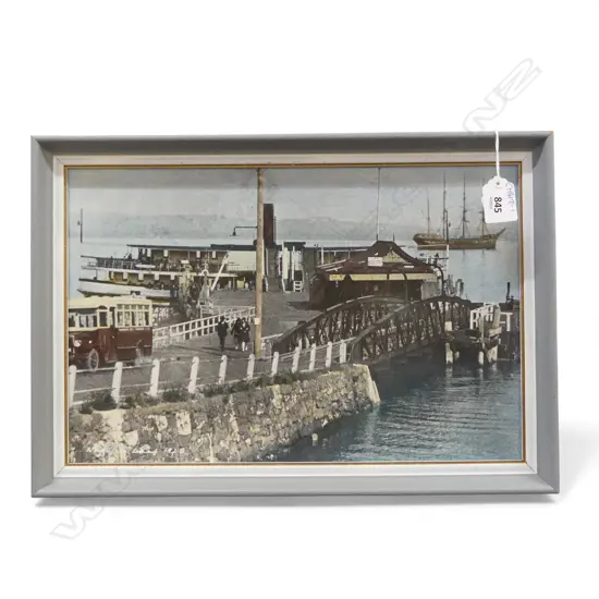 UNKOWN PHOTOGRAPHER, NORTHCOTE WHARF 1928, HAND-COLOURED BY WHITES AVIATION, 140x370mm