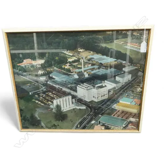 WHITE'S AVIATION VINTAGE HAND COLOURED PHOTO of the DB Brewery Auckland. Colours good. 400 x 500mm. 