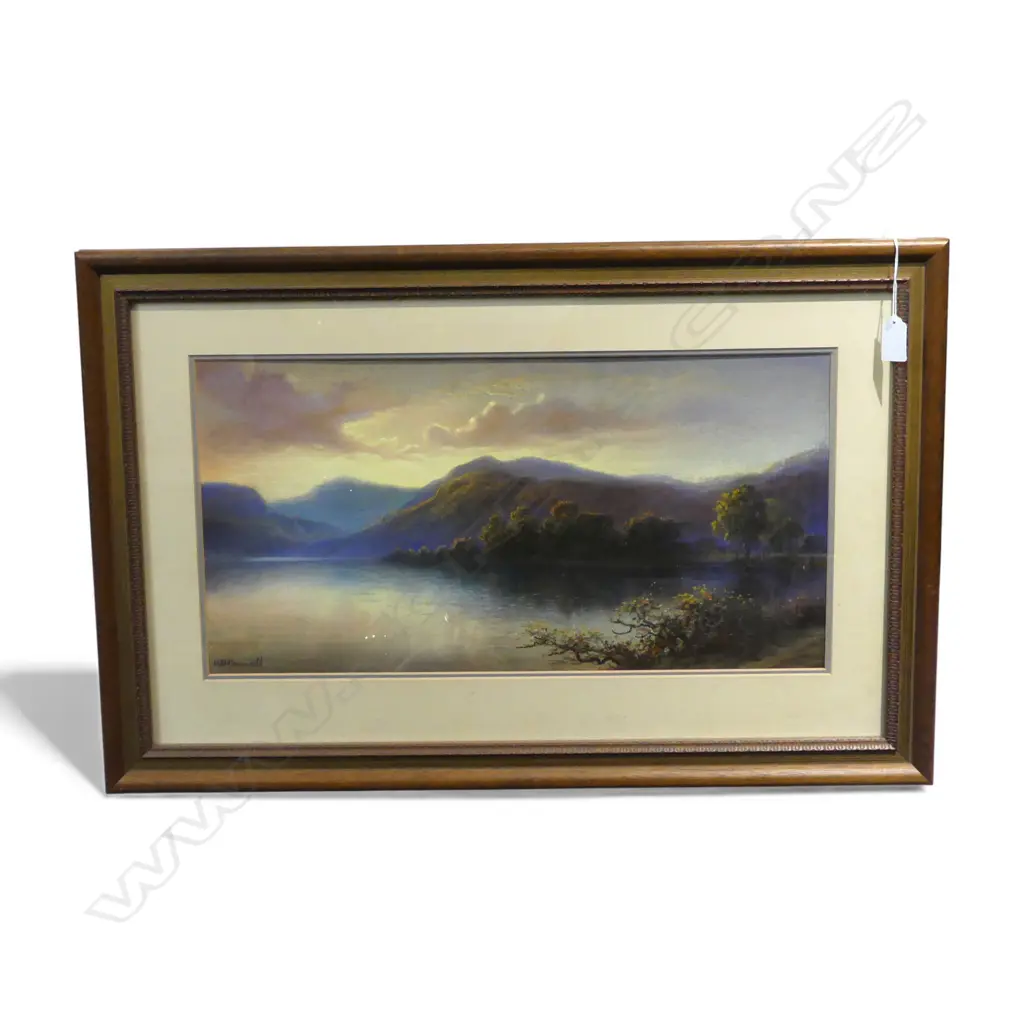 N.D. CORNELL, RIVER SCENE, PASTEL? 265x510mm Image 1++