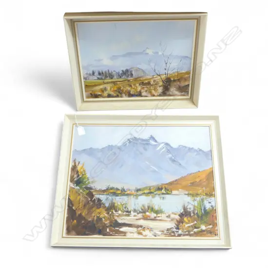2 OIL PAINTINGS SIGNED MKENZIE, 'EARLY MORNING CORONET PEAK' & 'THE REMARKABLES FROM THE OLD ROAD LAKE', 500x400mm