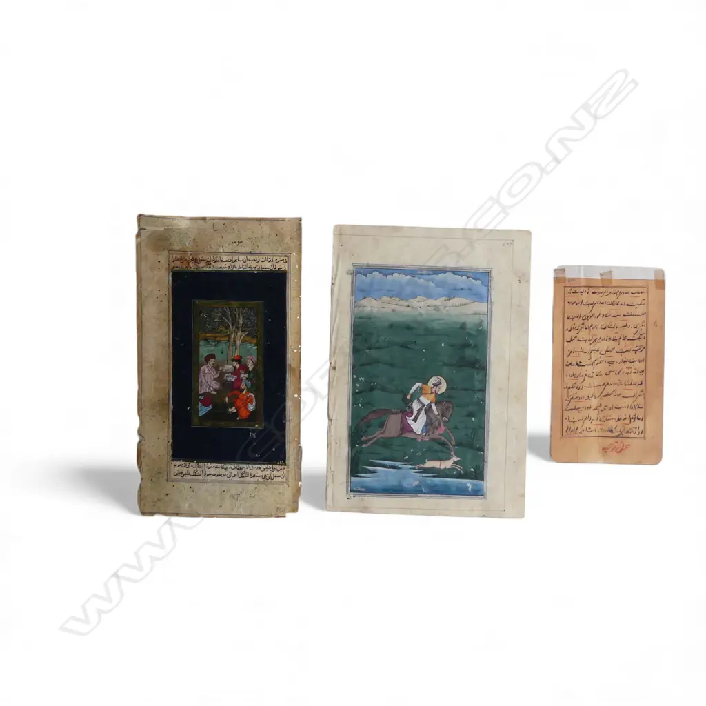 3 INDIAN / PERSIAN MINIATURES; 160x90 / 140x80mm Image 1++