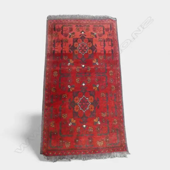 HAND KNOTTED ALL WOOL RUG 980x530mm