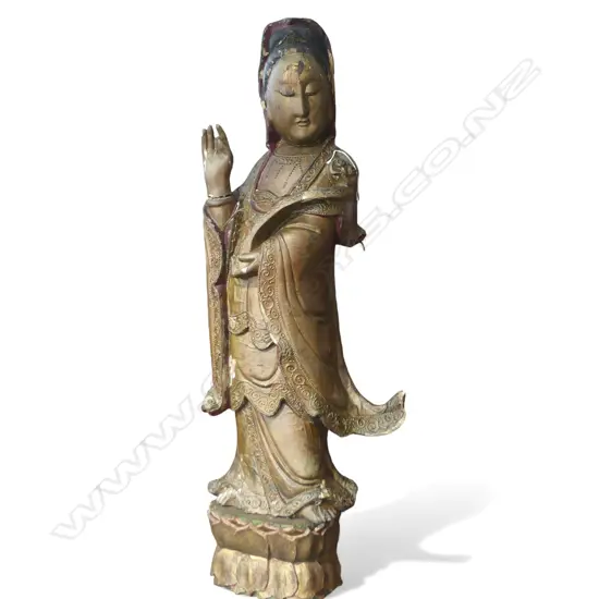 WOODEN KANNON QUANYIN STATUE H840