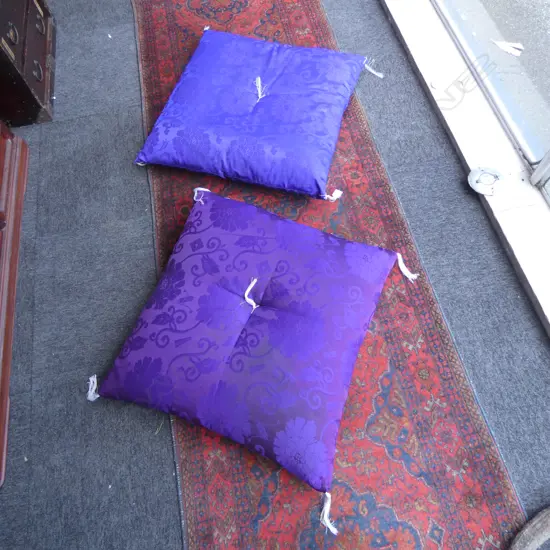 PAIR SILK TEMPLE CUSHIONS 580 X 640MM