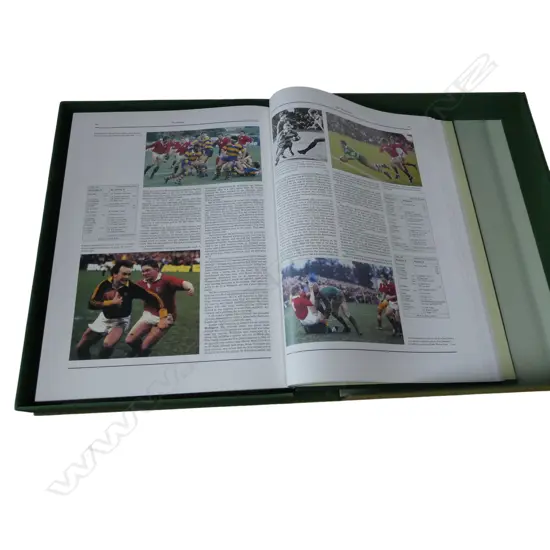 CASED COFFEE TABLE BOOK  VISITORS INTERNATIONAL RUGBY TEAMS IN NZ L570MM