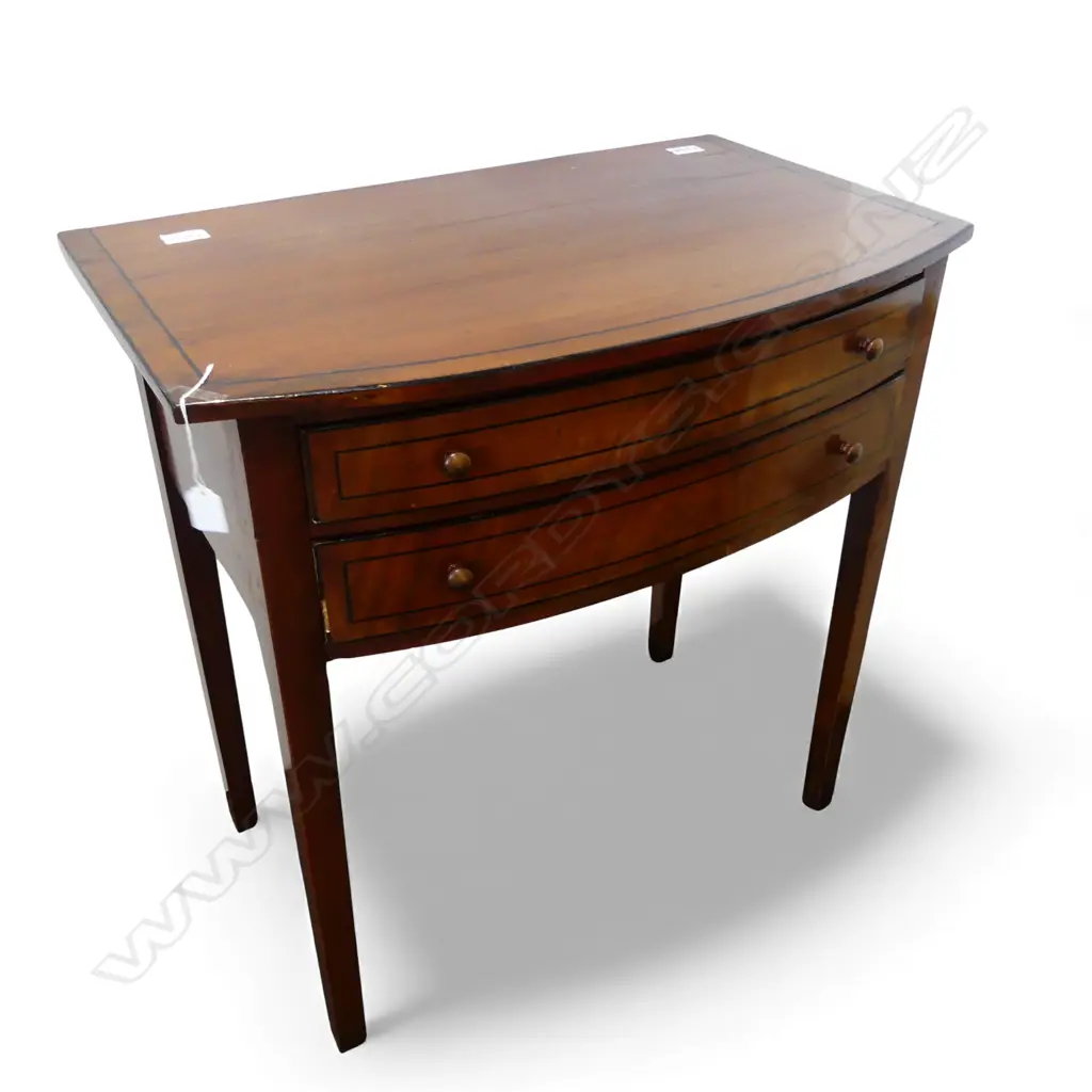 MAHOGANY SIDE TABLE w. 2 DRAWERS 760x480x760mm Image 1++
