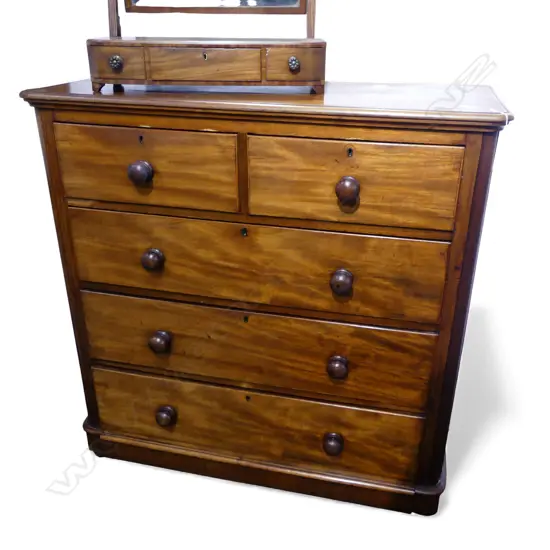 VICTORIAN MAHOGANY 5 DRAWER CHEST 1165x485x1160mm