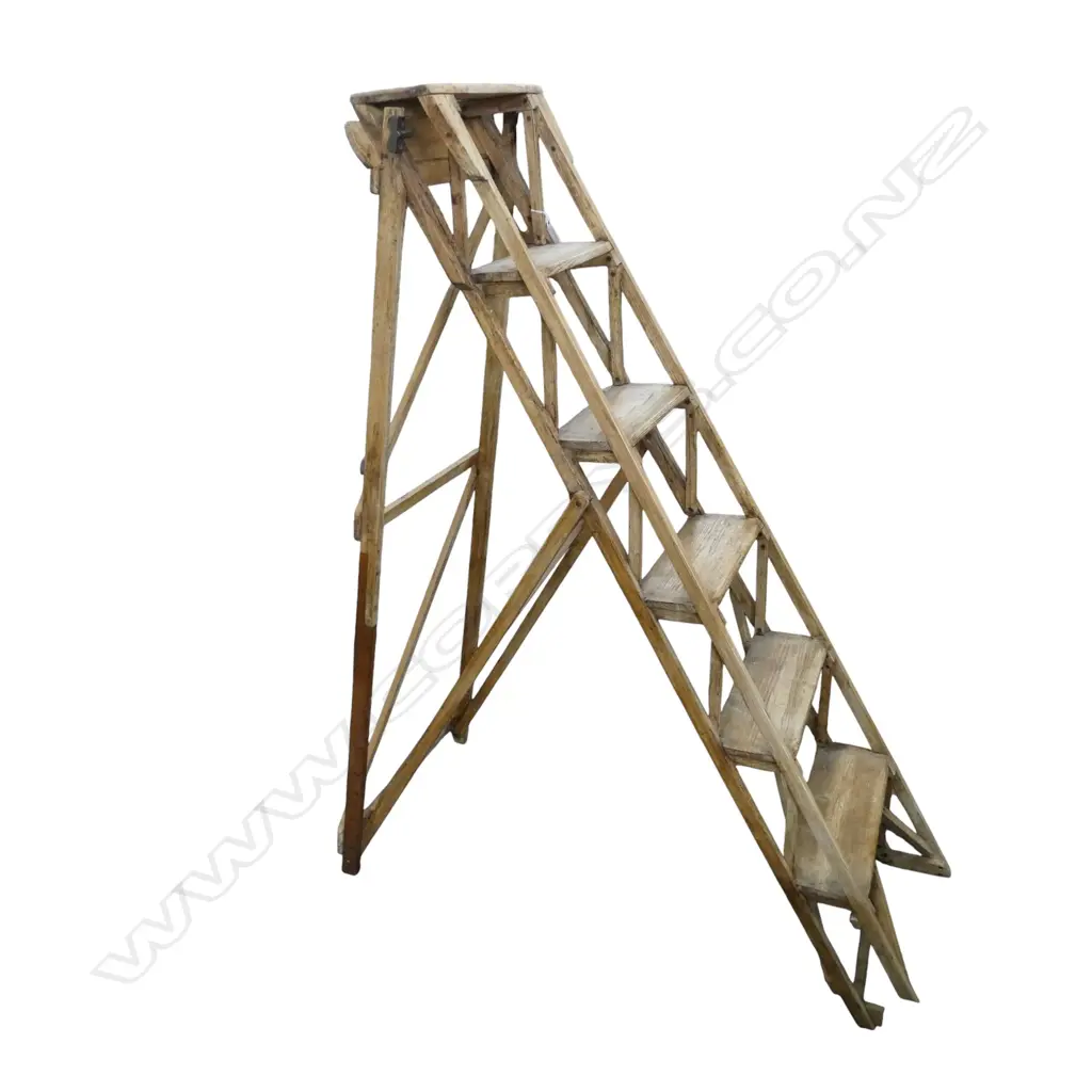 VINTAGE WOODEN HATHERLEY STYLE LADDER H.1545mm Image 1++
