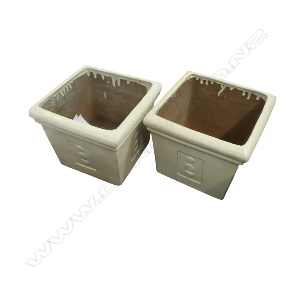 PR SQUARE GLAZED CERAMIC PLANTERS 390x390x330mm Image 1++