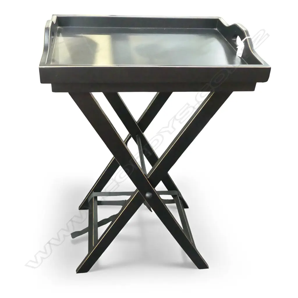 BLACK LACQUER TRAY TABLE W.510mm Image 1++