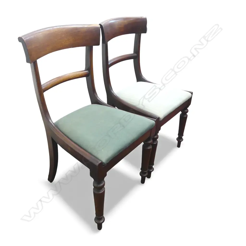 PR ANTIQUE MAHOGANY BLADE BACK DINING CHAIRS (1 w. CHIP) Image 1++