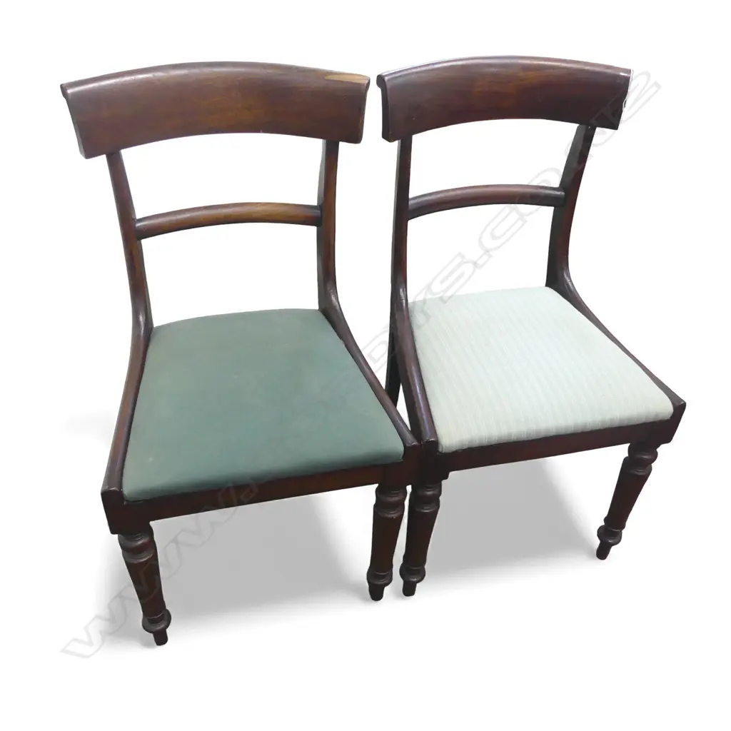 PR ANTIQUE MAHOGANY BLADE BACK DINING CHAIRS (1 w. CHIP) Image 1++
