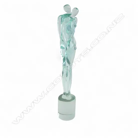 MURANO GLASS SCULPTURE ''THE EMBRACING COUPLE' SIGNED INDISTINCTLY ON BASE 540mm (H)