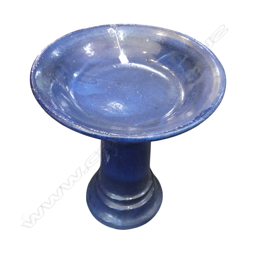 BLUE CERAMIC BIRD BATH Image 1++