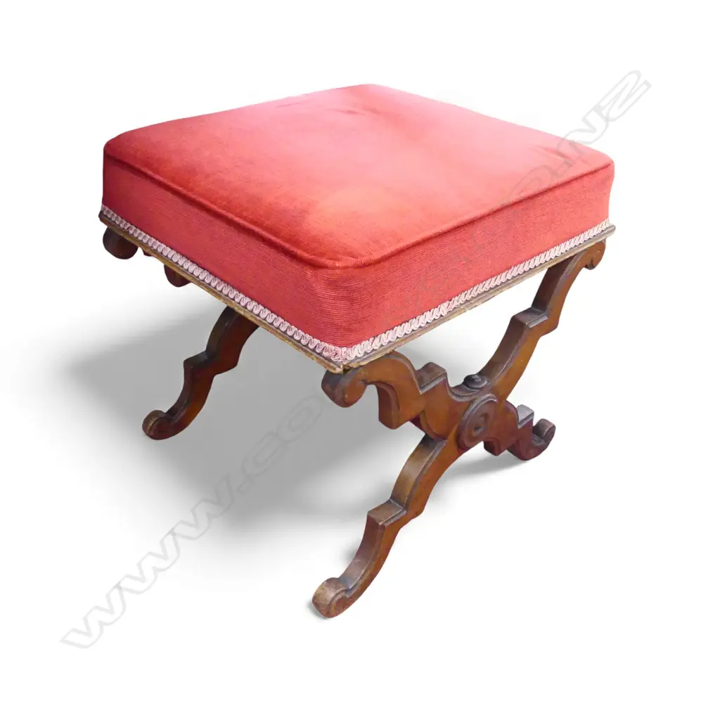 X STOOL, RED VELVET SEAT 480x450x470mm Image 1++