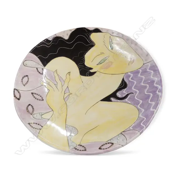 STUDIO POTTERY CHARGER, SIGNED 470mm dia