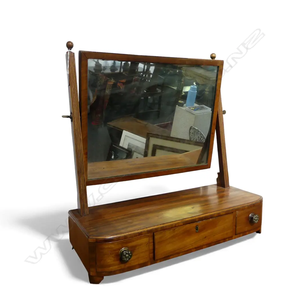 ANTIQUE MAHOGANY TOILET MIRROR W.570mm Image 1++