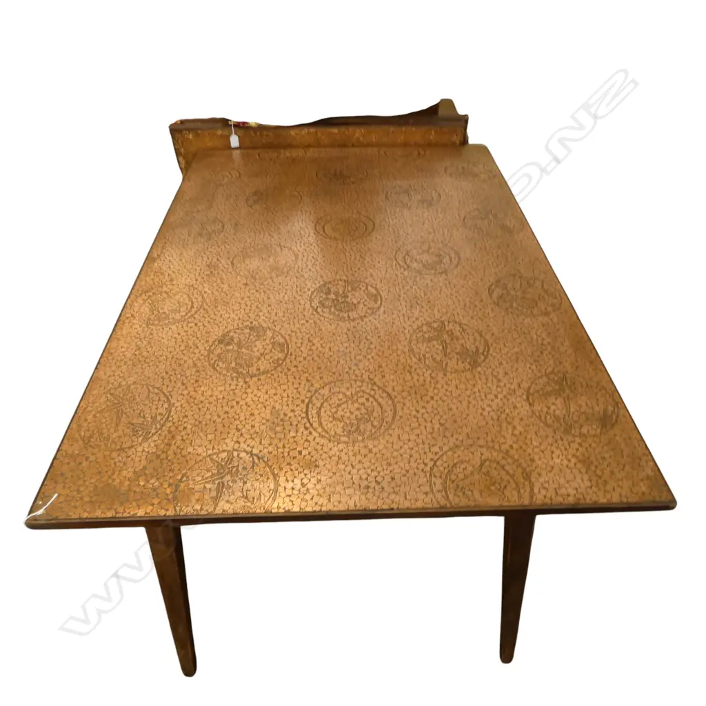 RETRO COPPER TOP DINING TABLE 1295x900mm + 2 385mm LEAVES & 6 CHAIRS Image 1++