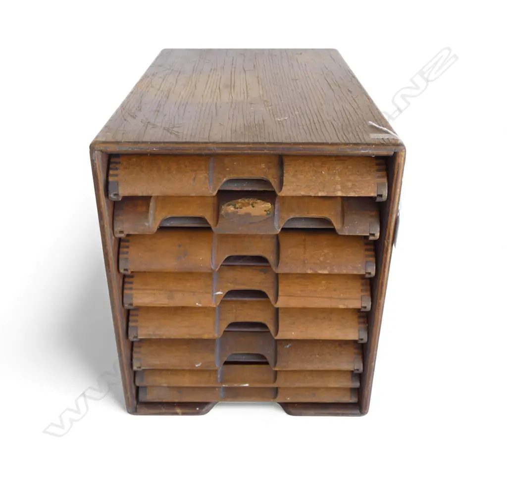 VINTAGE WOODEN FILING CABINET 275x445x325mm Image 1++