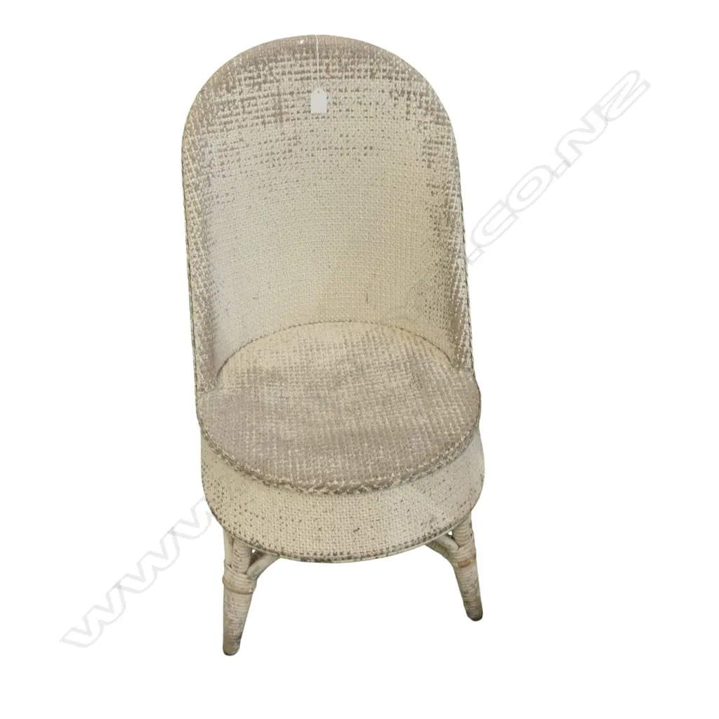 VINTAGE WHITE PAINTED CANED CHAIR Image 1++