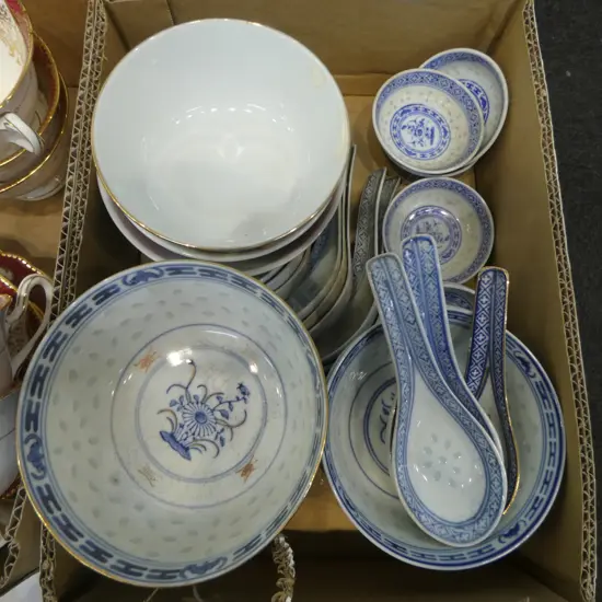 ASST. CHINESE RICE BOWLS, SPOONS & SAUCERS