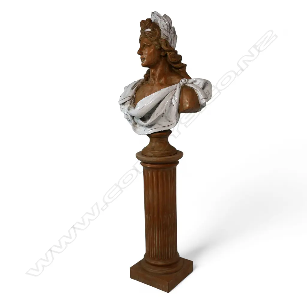 A terracotta and glazed bust of classical woman, Image 1++