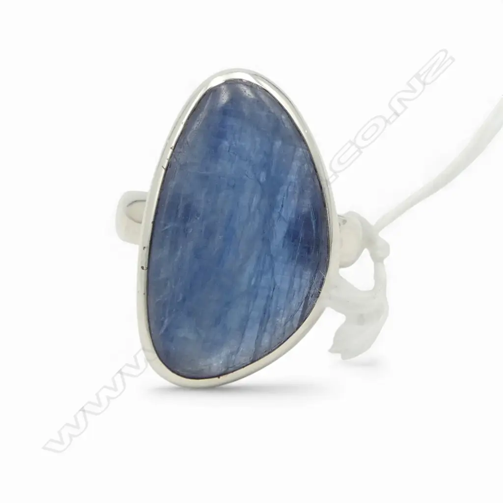 925 & KYANITE RING, HAND MADE IN FRANCE, SIZE Q Image 1++