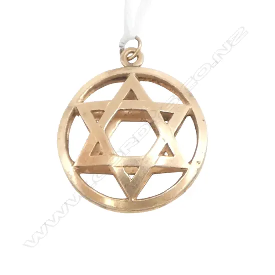 9ct STAR of DAVID PENDANT 25mm dia 4.9gms