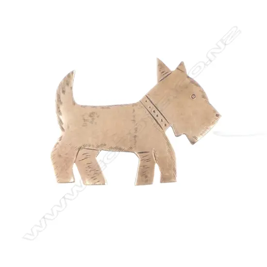 9CT GOLD DOG BROOCH 3.69gms