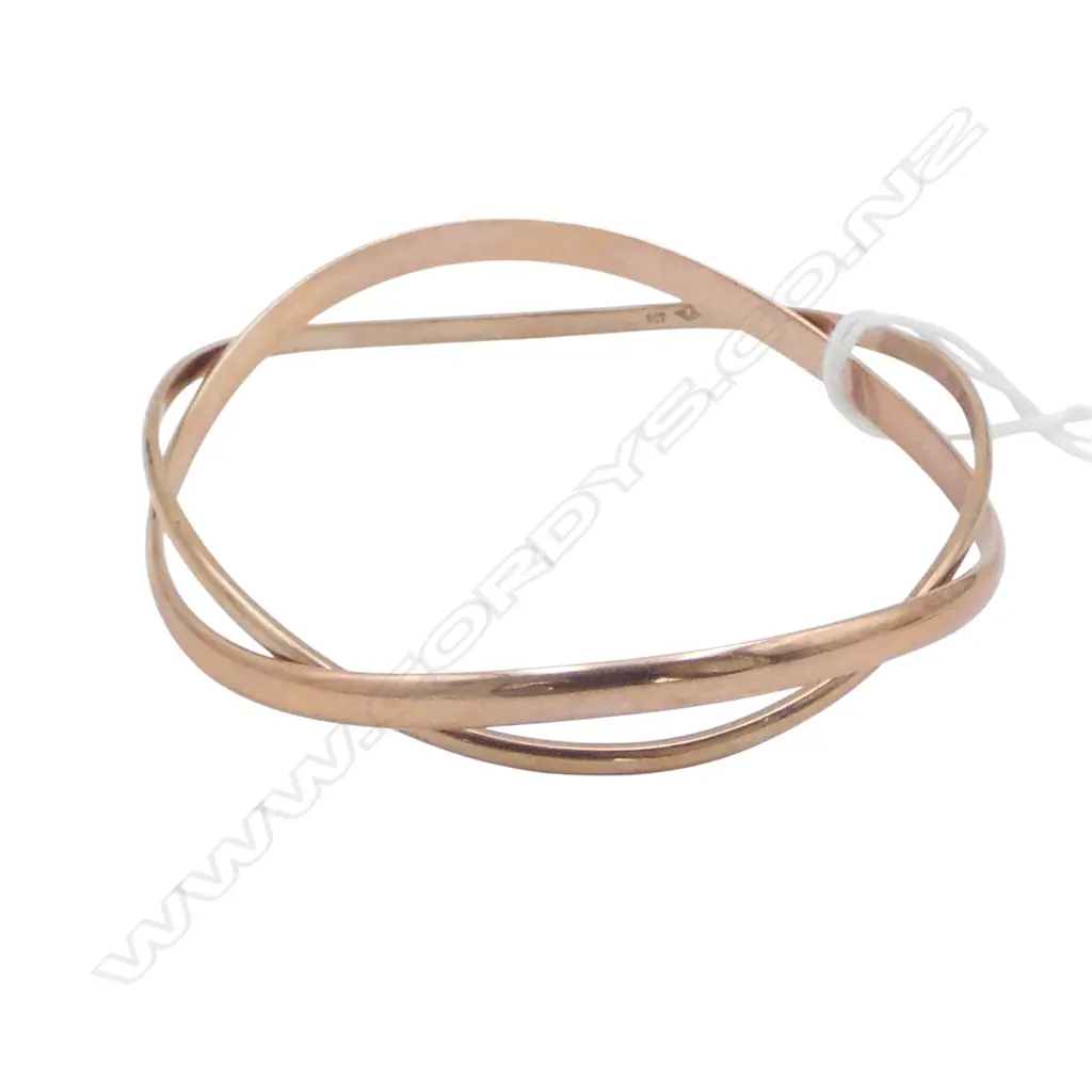 2 9CT ROSE GOLD BANGLES 21.9gms Image 1++