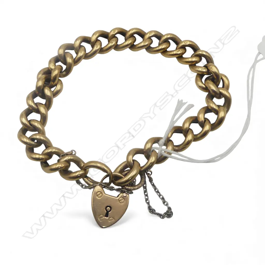 18CT GOLD CURB LINK BRACELET 25gms Image 1++