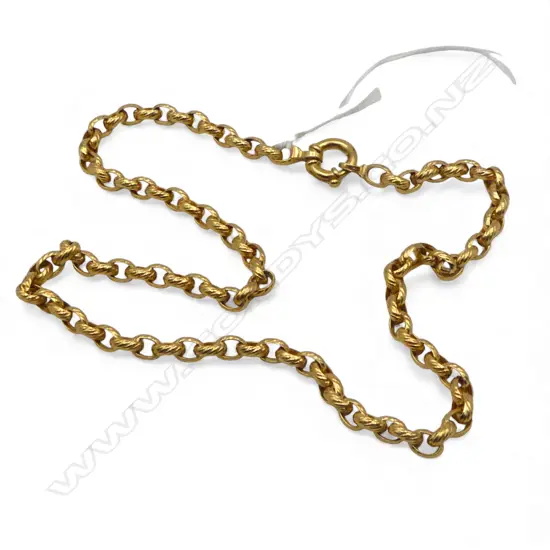 9ct YELLOW GOLD WRYTHEN BELCHER LINK NECK CHAIN L.420mm 10.6gms