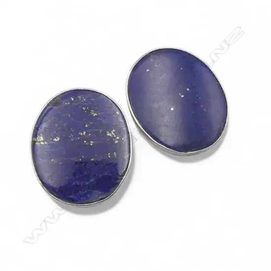 PR STG SILVER SET LAPIS LAZULI CLIP ON EARRINGS 