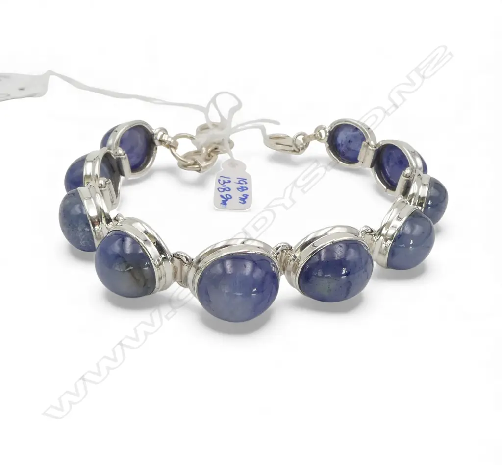 SILVER & MISTY BLUE SAPPHIRE BRACELET (colour enhanced) Image 1++
