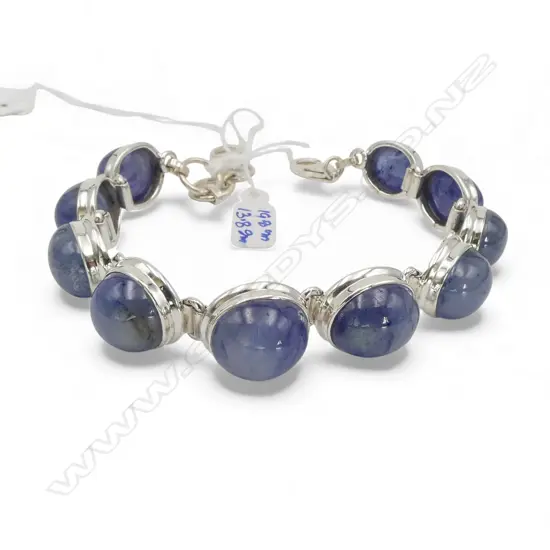SILVER & MISTY BLUE SAPPHIRE BRACELET (colour enhanced)