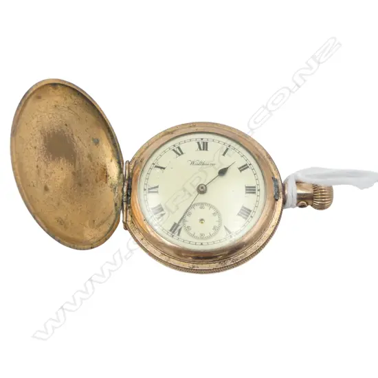 LADIES GOLD PLATE WALTHAM POCKET WATCH