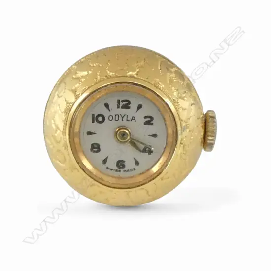 VINTAGE SWISS 'ODYLA' LADIES SUSPENDING BALL WATCH gold plate. Running. Dia.18mm.