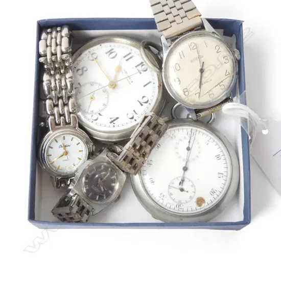 5 VARIOUS WATCHES: 2 POCKET & 3 WRIST